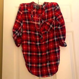 Women’s cotton express red Plaid Flannel top